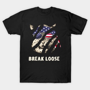 Leopard in Patriotic US Regalia for Bikers T-Shirt